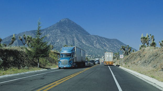 TJF dry-van truck on highway